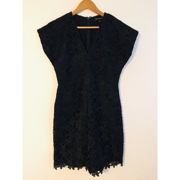Banana Republic Black Floral Lace Overlay Dress Sleeveless Size 4 Beautiful! - Picture 1 of 5